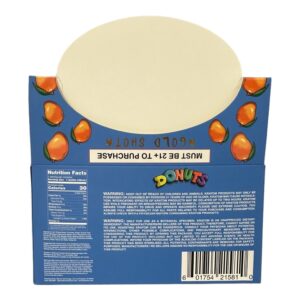 back of display box of Donuts Kratom Extract Gold Shot Mango 250mg MIT 30mL