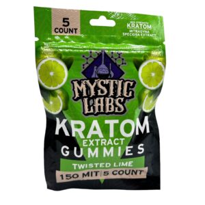 Mystic Labs Kratom Gummies, Twisted Lime 150mg MIT 5ct