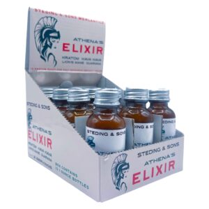 display box of Athena's Elixir Kratom Kava Shot 50mg Kratom 300mg Kava