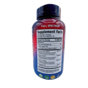 supplement facts of Royal Mushroom Brain Health Mushroom Mix Pineapple