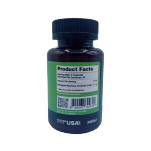 product facts for Kats Botanical White Elephant Kratom Capsules