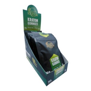 display box of Kats Kratom Kratom Gummies Green Tea and Citrus 10ct