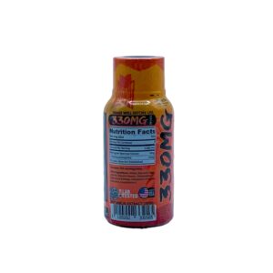 nutrition facts for Maxxout Kratom Peach Mango Shot 330mg 30mL