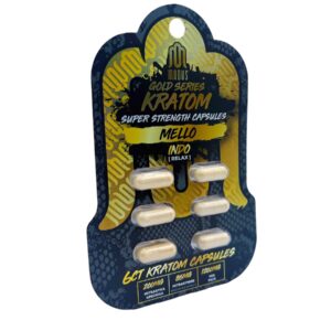 front of package of Modus Kratom Gold MELLO - Indo Caps