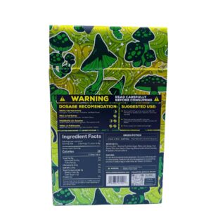 back of display box of Modus Voodoo Mushroom Green Potion 6CT 3000MG