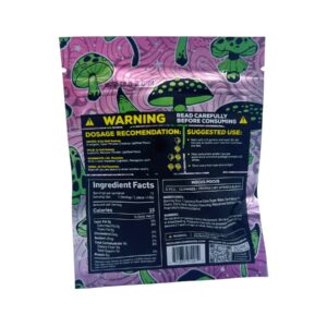 back of bag of Modus Voodoo Mushrooms Hocus Pocus 6CT 3000MG