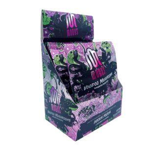 front of display box of Modus Voodoo Mushrooms Hocus Pocus 6CT 3000MG