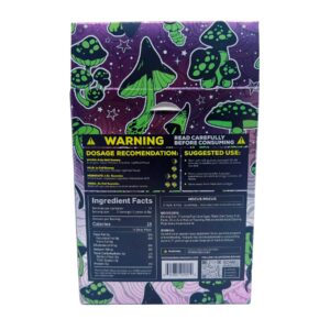 back of display box of Modus Voodoo Mushrooms Hocus Pocus 6CT 3000MG