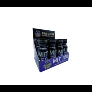 display box of Mystic Labs Premium Kratom Shot 150mg MIT 15mL