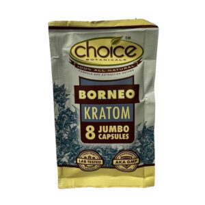 front of package of Choice Botanicals Kratom Borneo 8 pack (SAMPLE)