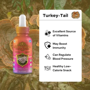 detailed infographic for Royal Mushroom Turkey Tail Mushroom Oil Tincture 60ml