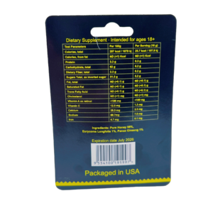 back of single package of Royal Honey 10g