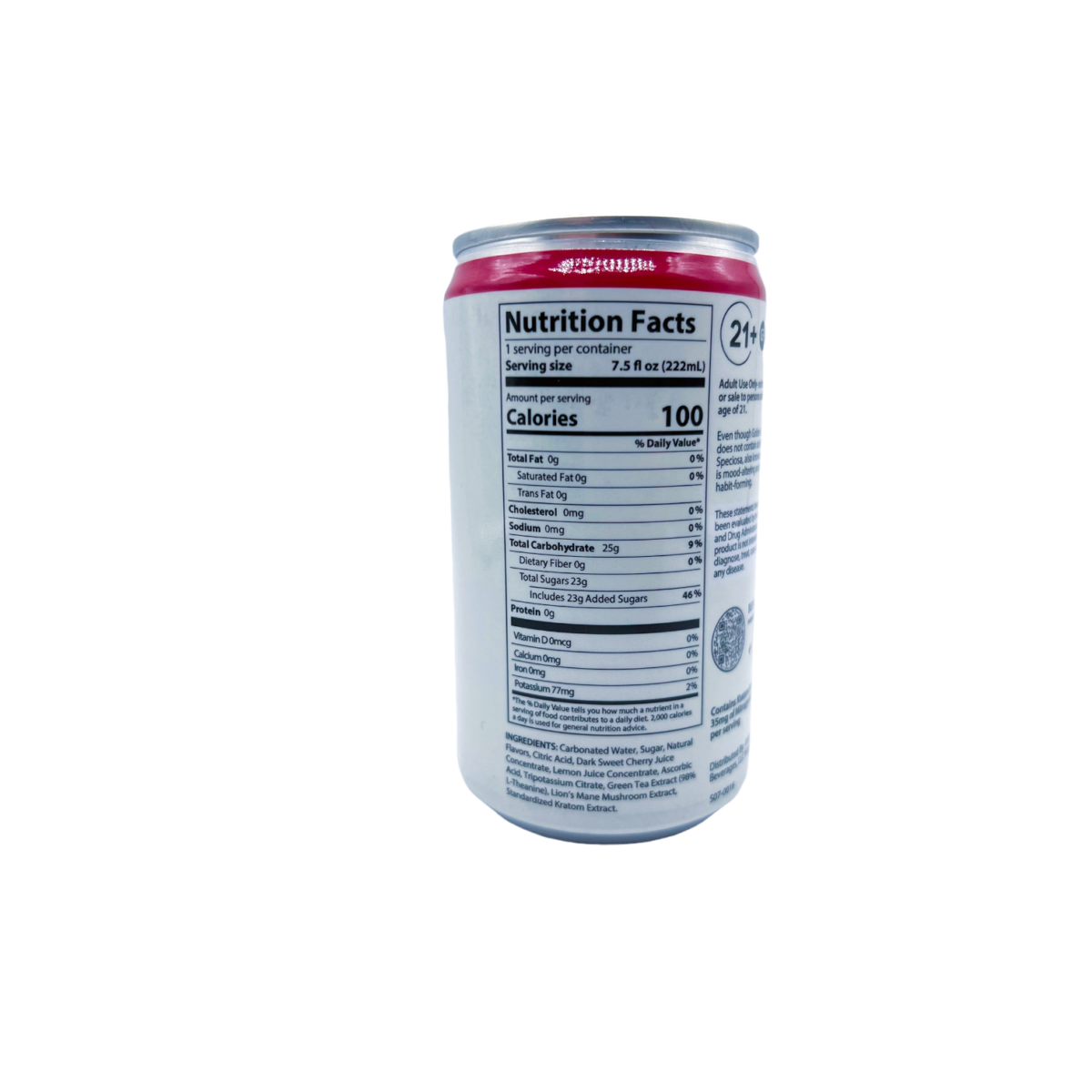 nutrition facts of Golden Grove Kratom Tonic Cherry Verbena