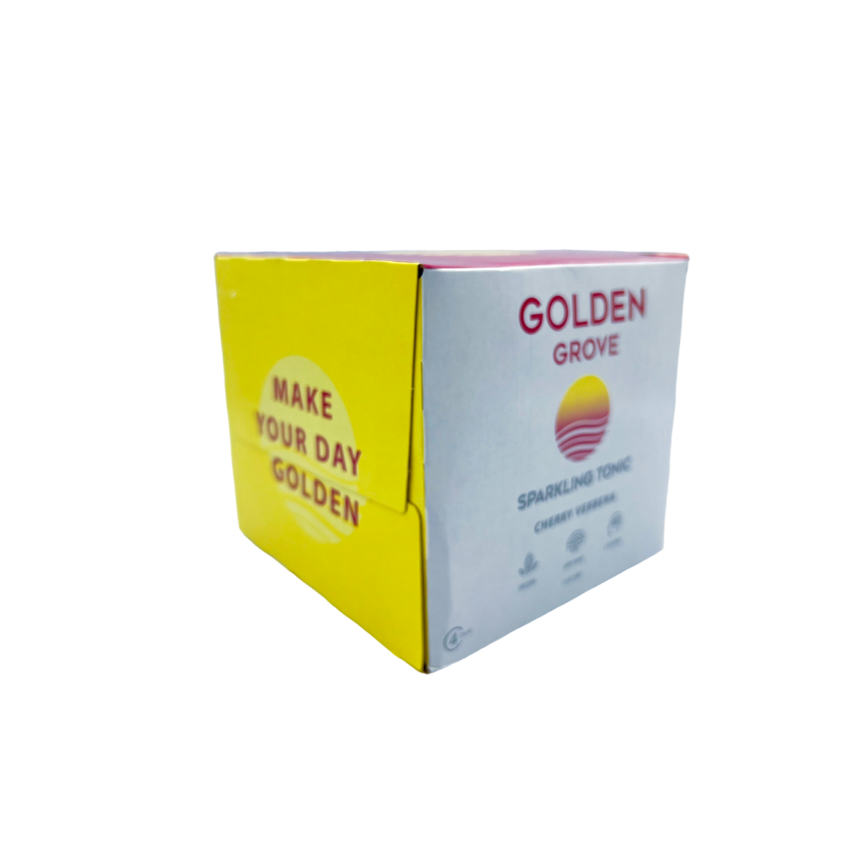 box of cans of Golden Grove Kratom Tonic Cherry Verbena