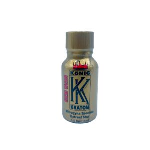 front of bottle of König Kratom Red Vein Shot 15mL