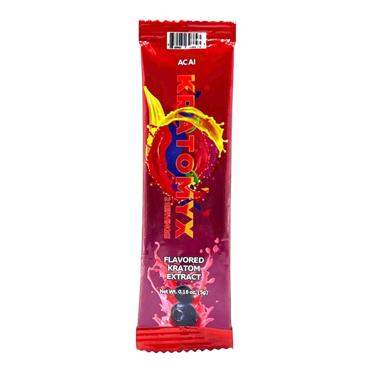 front of packet of Kratomyx Acai Kratom Extract Powder