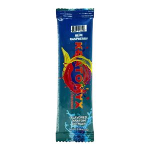front of packet of Kratomyx Blue Raspberry Kratom Extract Powder