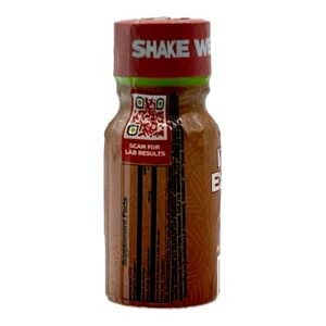 side of bottle of Kratomyx Kiwi Strawberry Shot 100mg 10mL