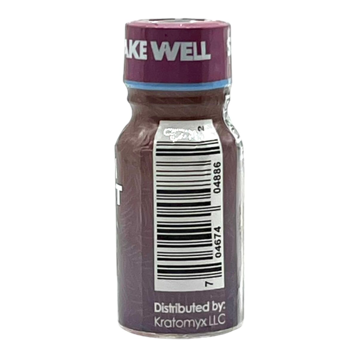 back of bottle of Kratomyx Mixed Berries Shot 100mg 10mL
