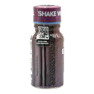 side of bottle of Kratomyx Mixed Berries Shot 100mg 10mL