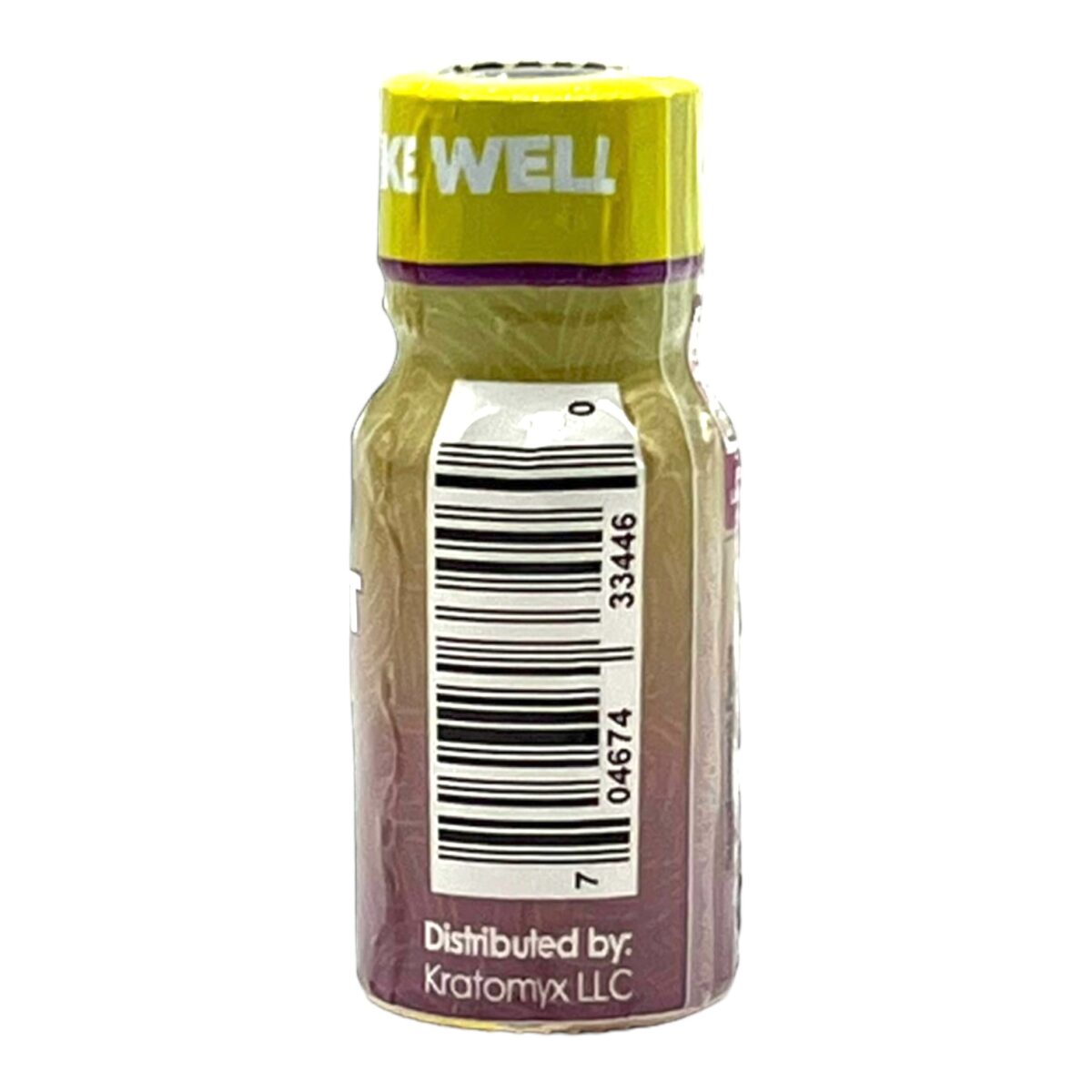 back of bottle of Kratomyx Passion Fruit Shot 100mg 10mL