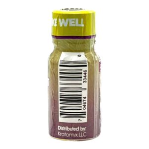 back of bottle of Kratomyx Passion Fruit Shot 100mg 10mL