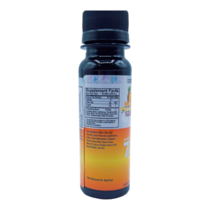 side of bottle of MaxFuel Shooter - 89mL - Mango Pineapple (var 1)