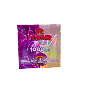 front of bag of Psyched Reishi Mushroom Gummies - 500mg - 2 Count