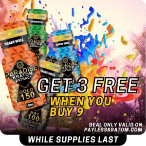 Paradise Kratom Extract Mega 200mg Shot – 10ml DEAL BUY 9 GET 3