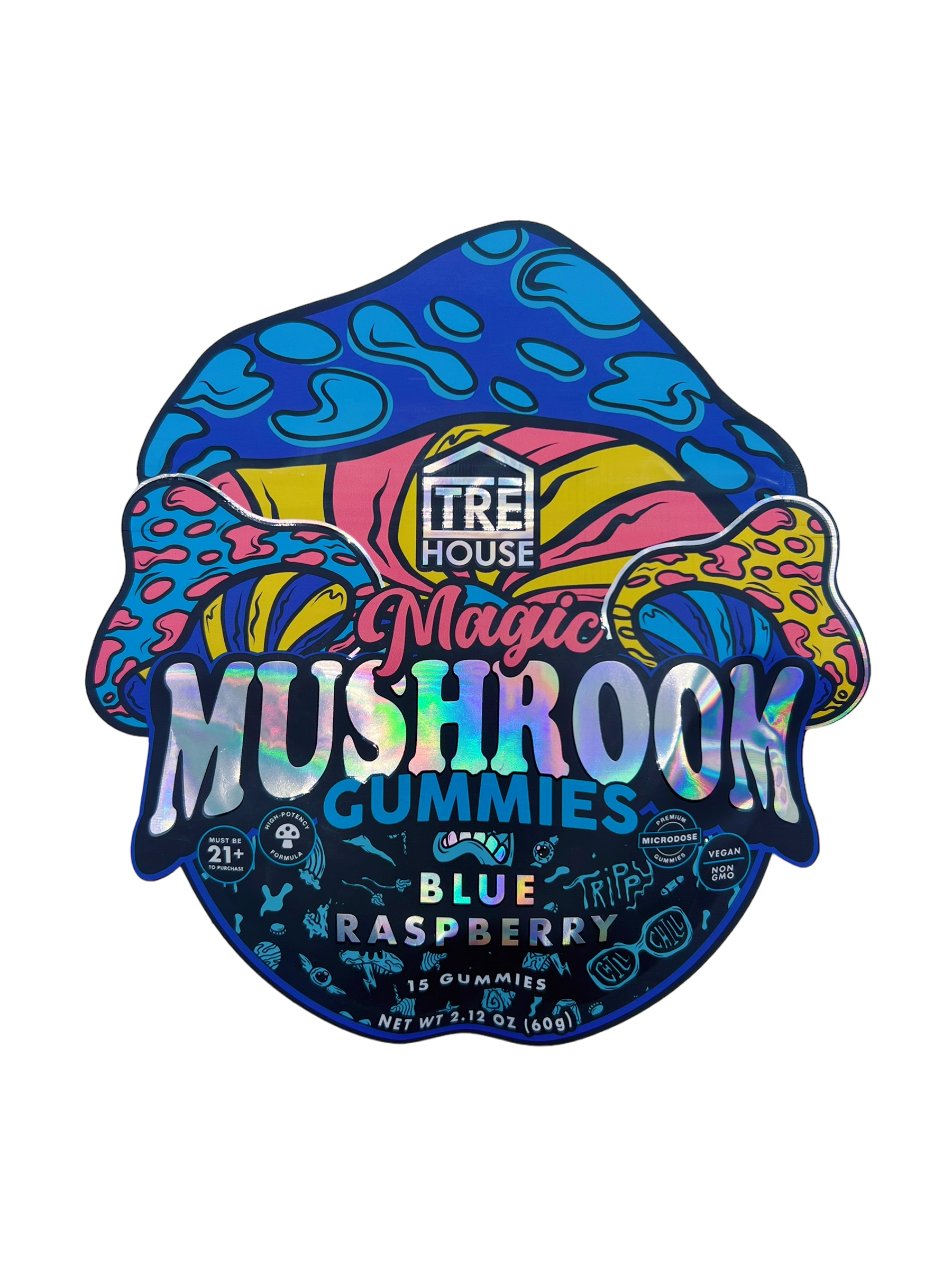 logo of Tre House Blue Raspberry Magic Mushroom Gummies