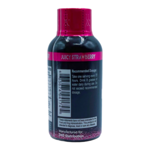 back of bottle of Posh O Juicy Strawberry Shooters for Her - 10mL