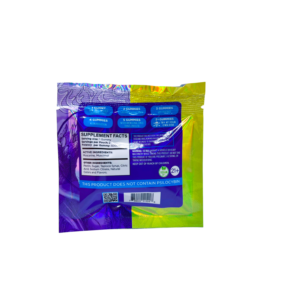 back of bag of Psyched Chaga Mushroom Gummies - 500mg - 2 Count