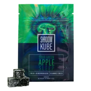 Shroom Kubes Sour Green Apple Mushroom Gummies