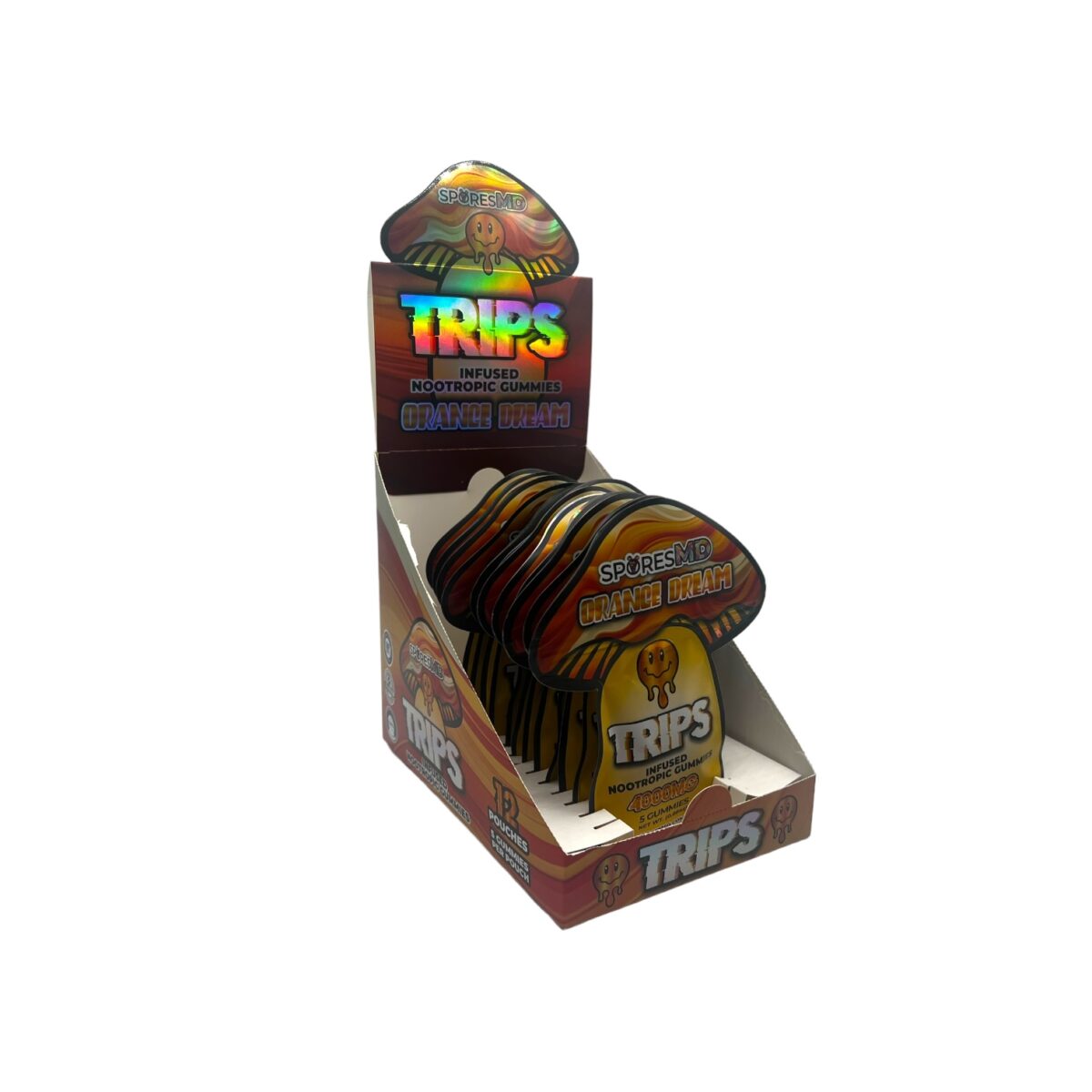 display box for Spores MD Nootropics Orange Dream Gummies