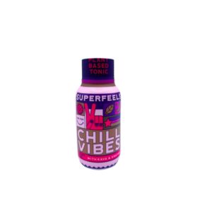 front of bottle of Super Feels Relax Kava Kratom Shot 35mg Kratom 25mg Kava 60mL