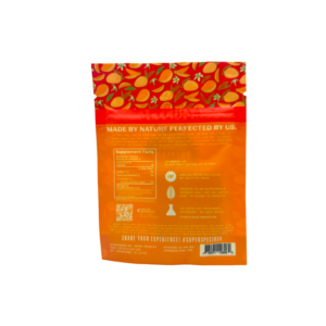 back of packet of Super Speciosa Bold Gummies Mango