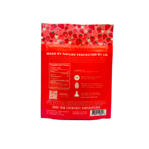 back of bag of Super Speciosa Bold Gummies Strawberry