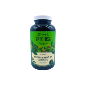 front of container of Super Speciosa Kratom Capsules Green Maeng Da (var 1)