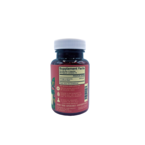supplement label on smaller bottle of Super Speciosa Kratom Capsules Red Maeng Da