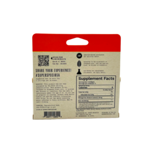 back of package of Super Speciosa Jolt Kratom Extract Softgels