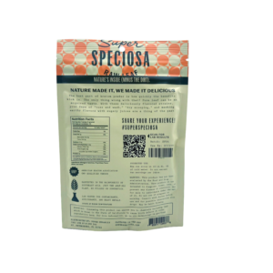 back of package of Super Speciosa Kratom Powder Sherbet Focus