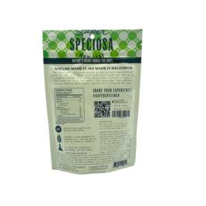 back of package of Super Speciosa Kratom Powder Sour Gummy Spark