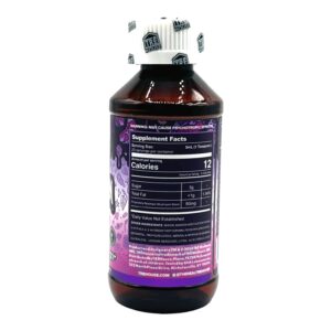 side of bottle of Tre House Magic Mushroom Syrup Galaxy Grape