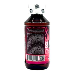 back of bottle of Tre House Magic Mushroom Syrup Strawberry Gelato