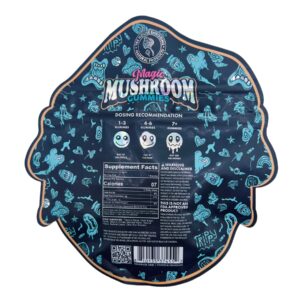 back of pack of Tre House Sour Tropical Magic Mushroom Gummies