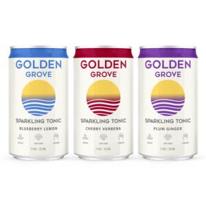 three variations of Golden Grove Kratom Tonic Blueberry Lemon