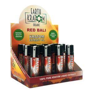 display box of Earth Kratom Kratom Extract Red Bali Shot 12mL