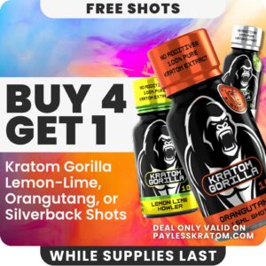 Gorilla Kratom 10X Lemon Lime Kratom Shot – 15mL DEAL BUY 4 GET 1