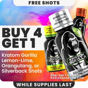 Gorilla Kratom 10X Lemon Lime Kratom Shot – 15mL DEAL BUY 4 GET 1