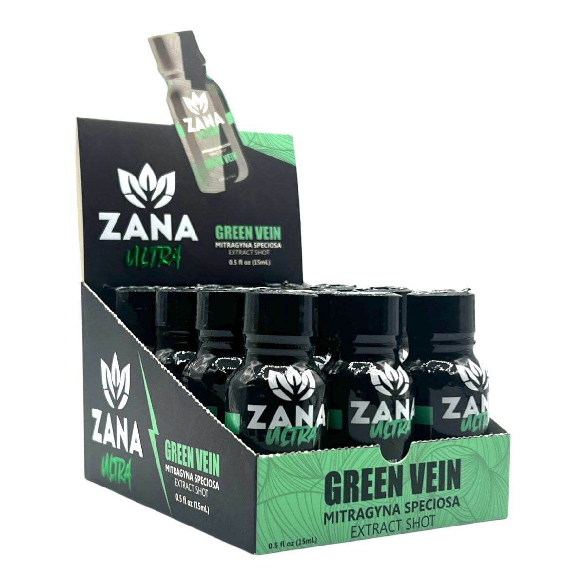 display box of ZANA Ultra Green Vein Shot 15mL